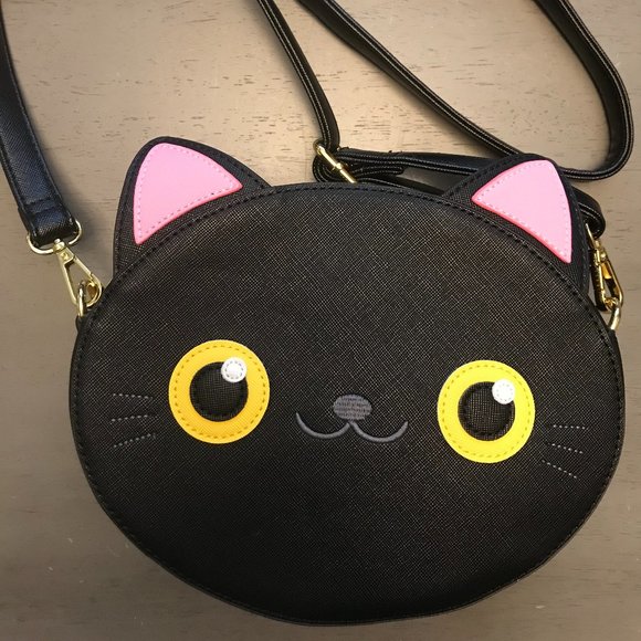 Loungefly Black Cat Face Crossbody Loungefly Black Cat Face Crossbody
